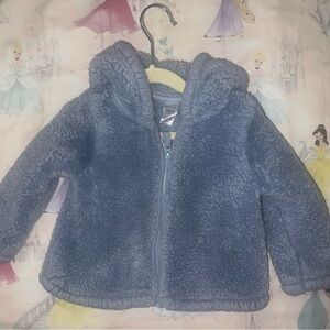 Carters Teddy Bear Jacket zip up Blue fleece NWOT